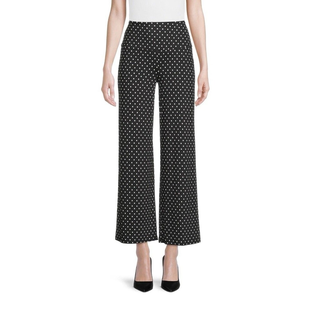 Nine Eight Black Polka Dot Casual Relaxed Fit Wide Leg Pants Womens Size 3X